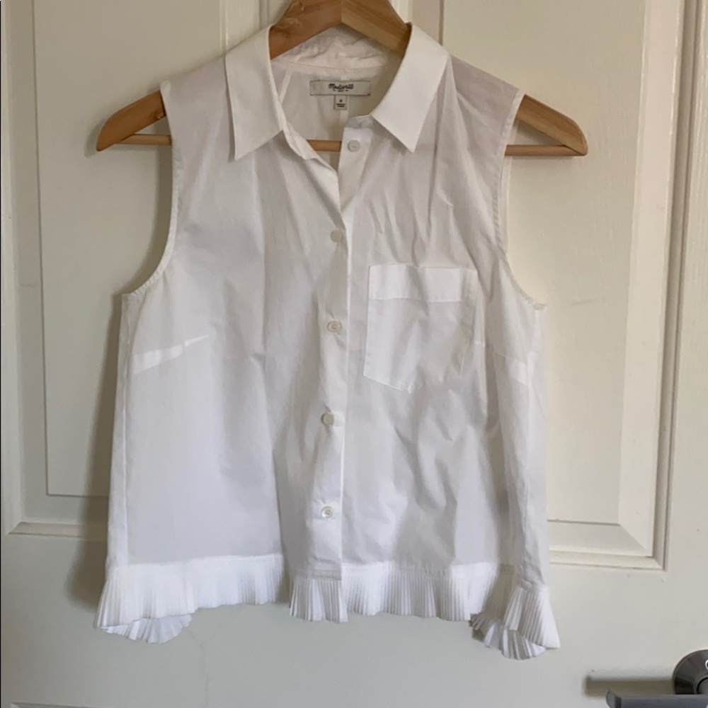 Madewell blouse with pleat detail